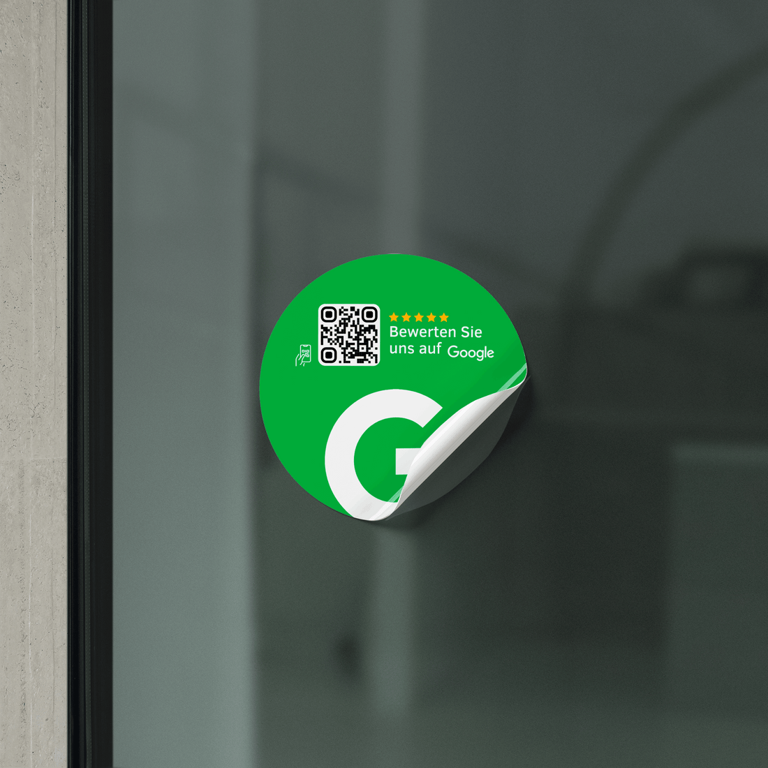 Scheibenaufkleber Google Bewertungen mit QR-Code - Grün - ReviewMe