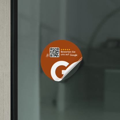 Scheibenaufkleber Google Bewertungen mit QR-Code - Braun - ReviewMe