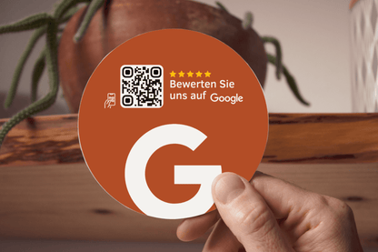 Scheibenaufkleber Google Bewertungen mit QR-Code - Braun