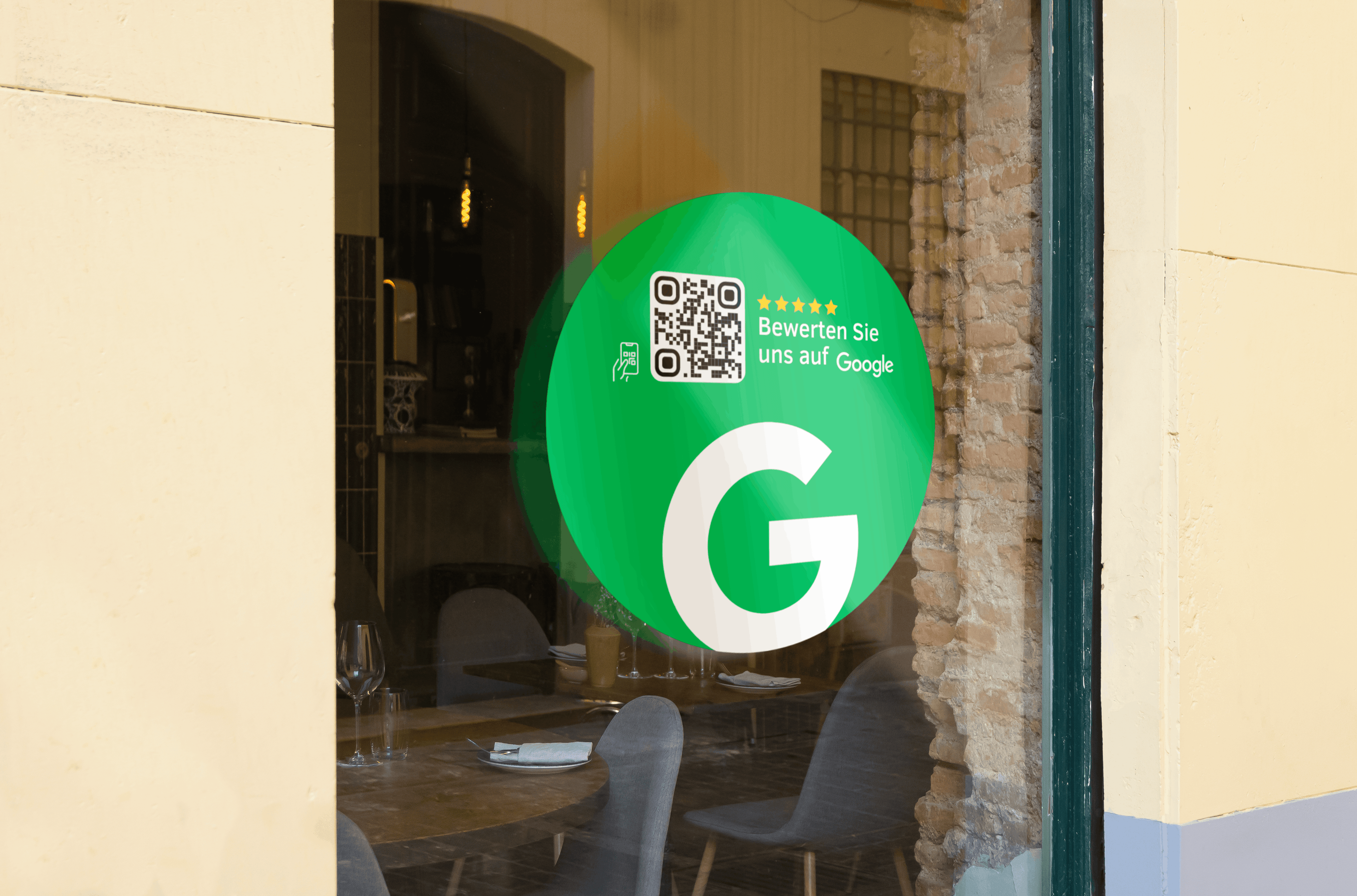 Scheibenaufkleber Google Bewertungen mit QR-Code - Grün - ReviewMe