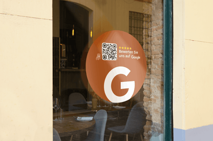 Scheibenaufkleber Google Bewertungen mit QR-Code - Braun - ReviewMe