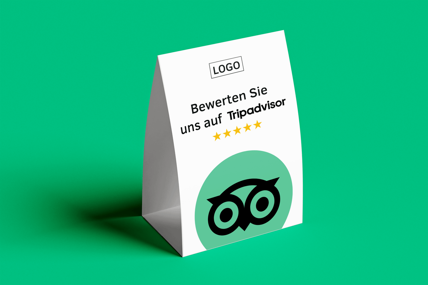 Tischaufsteller Bewerten Sie uns auf Tripadvisor - Colorful