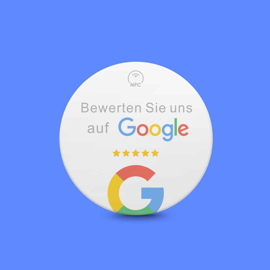 NFC-Tag für Google Bewertungen Weiß Rund