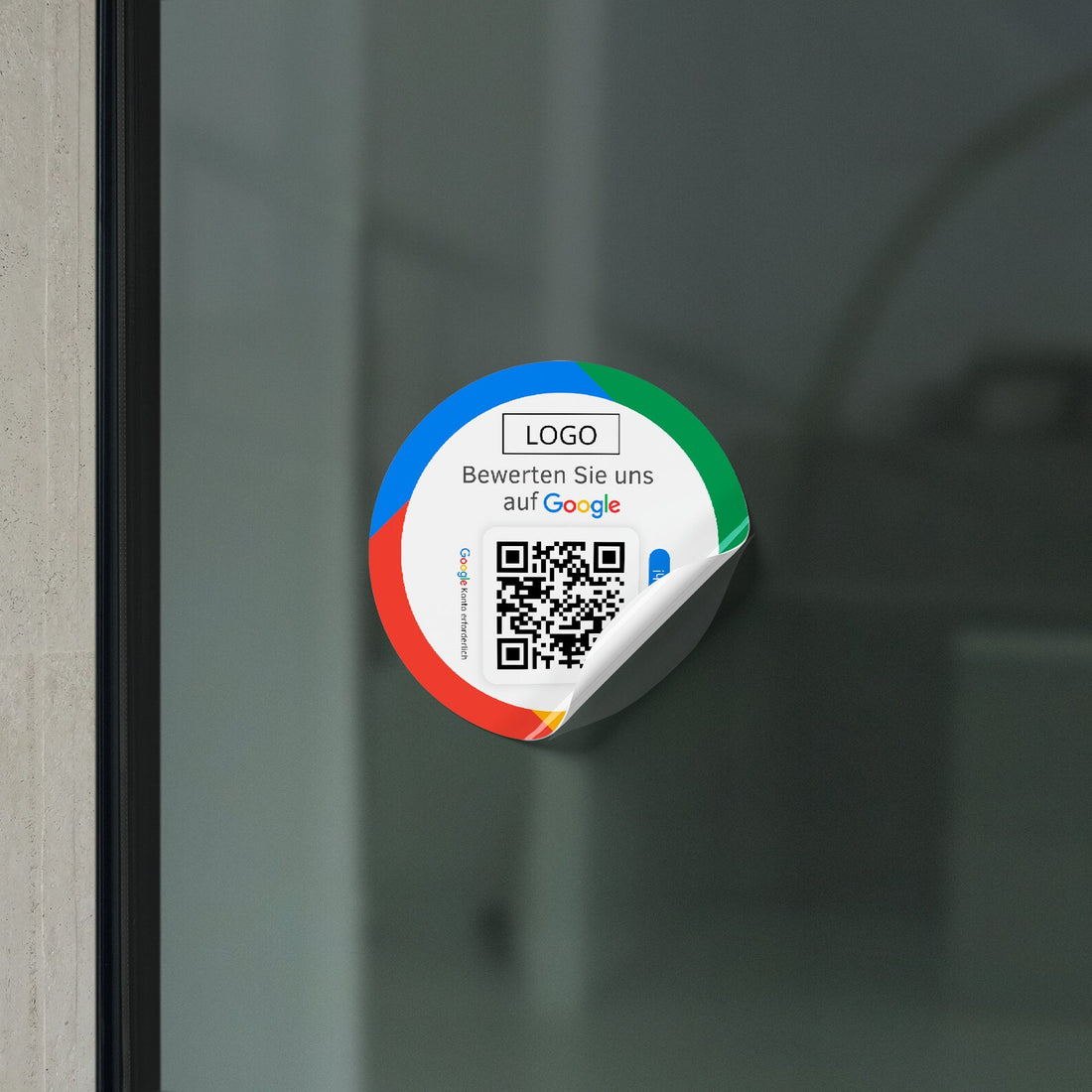 Scheibenaufkleber Logo Google Bewertungen mit QR-Code - Klassisch