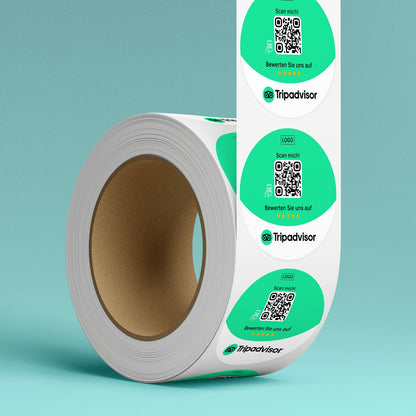 Tripadvisor Bewertung QR-Code Sticker - Personalisierte Etiketten auf Rolle 1