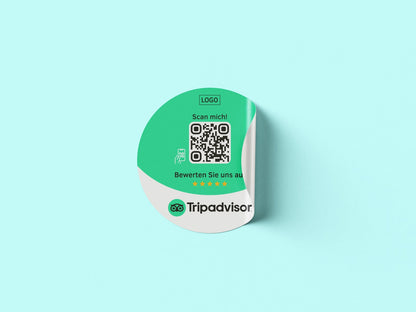 Tripadvisor Bewertung QR-Code Sticker - Personalisierte Etiketten auf Rolle 1