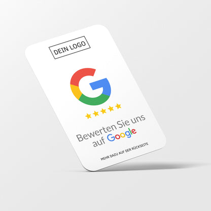 Bewertungskarten mit Kontaktdaten, Logo für Google Bewertung