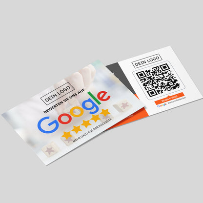 Bewertungskarten für Google mit QR-Code Grau/Orange