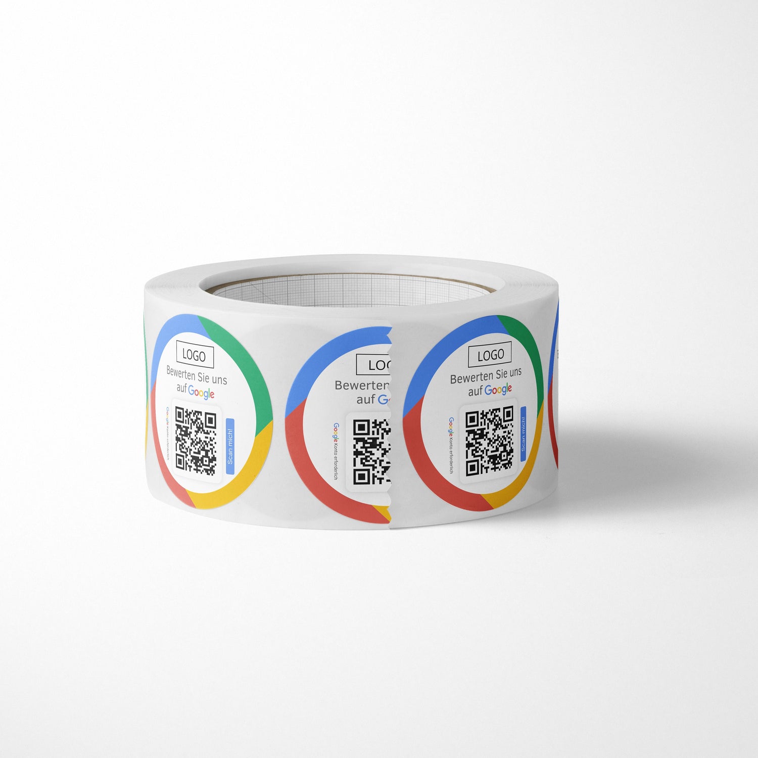 Google Bewertung Logo QR-Code Sticker - Personalisierte Etiketten auf Rolle