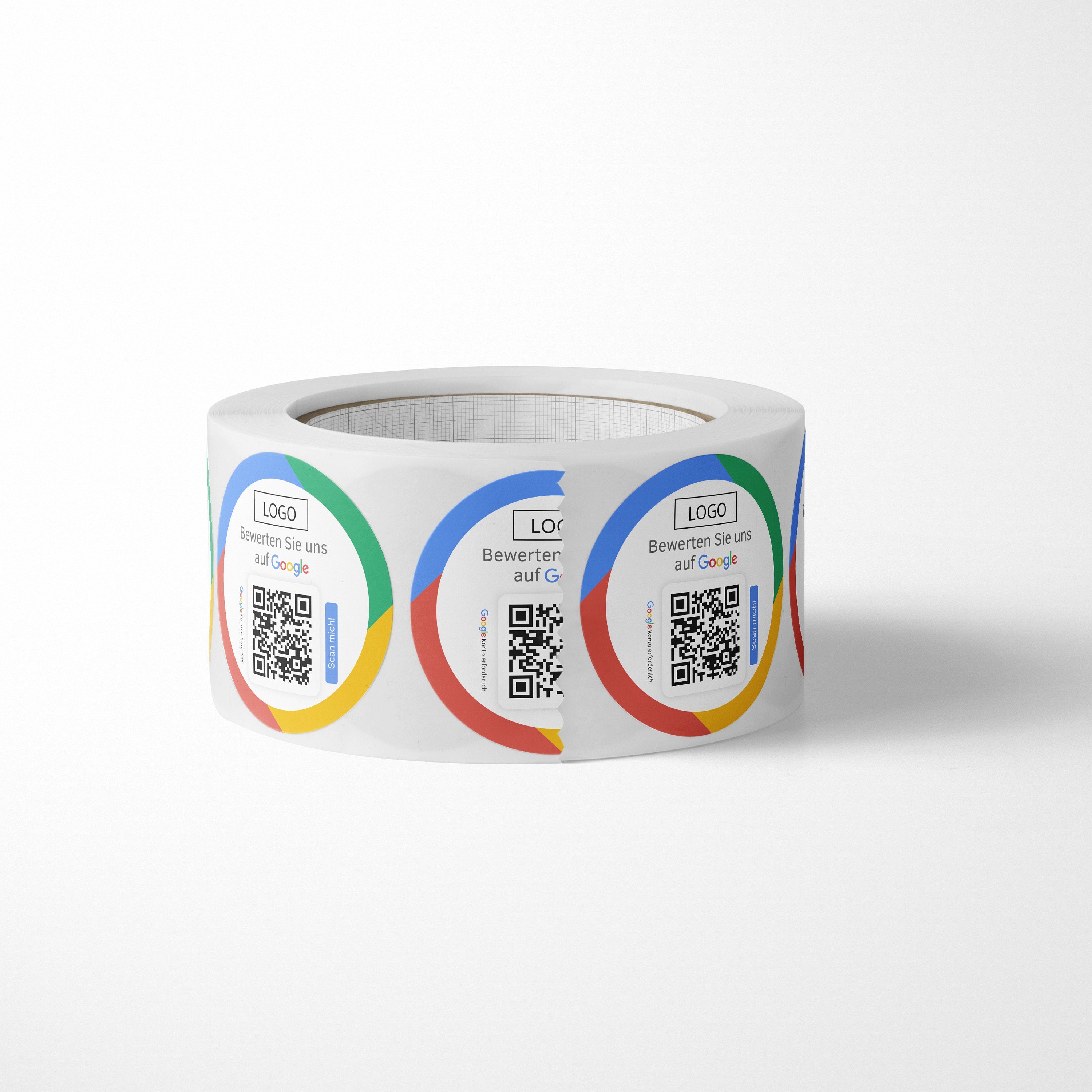 Google Bewertung Logo QR-Code Sticker - Personalisierte Etiketten auf Rolle