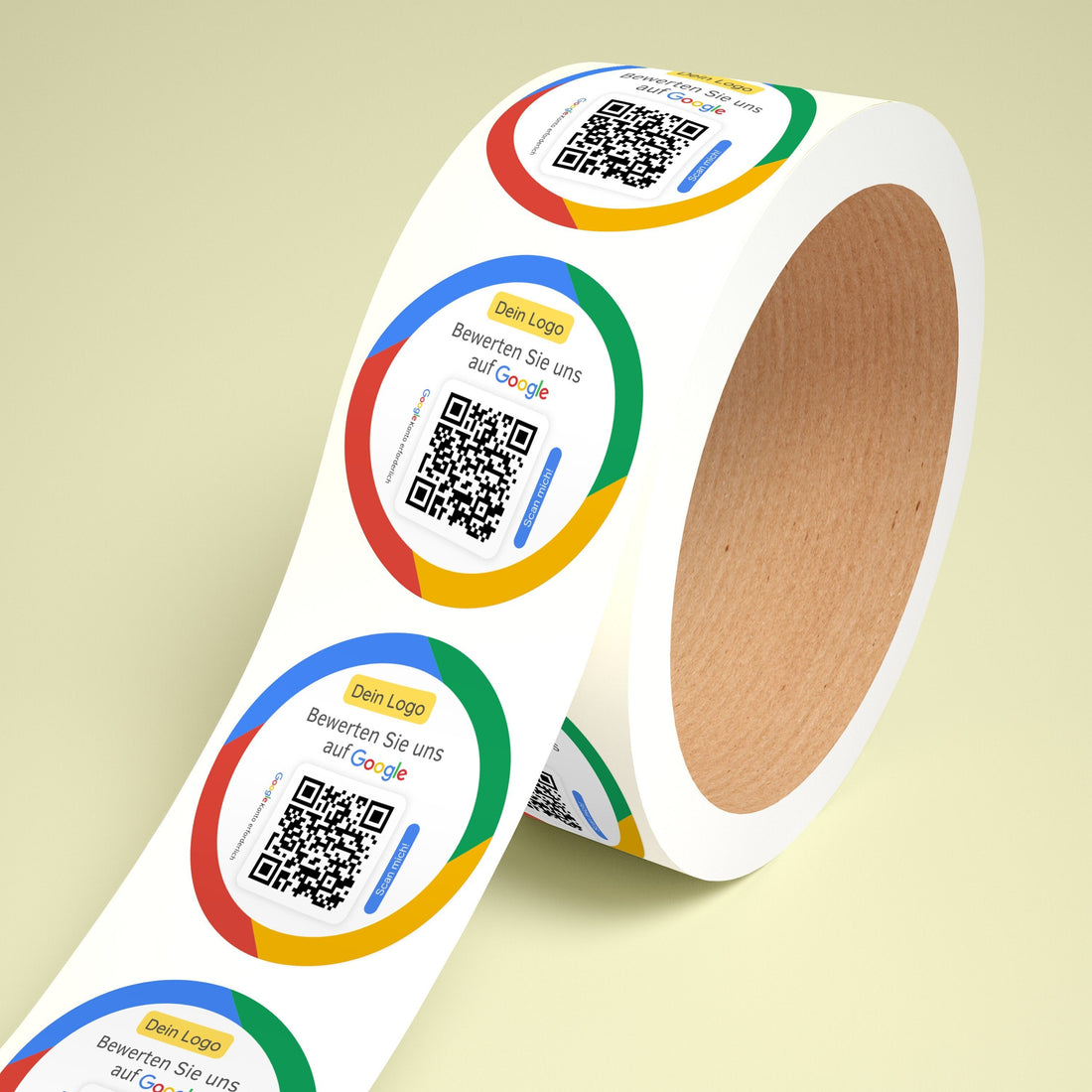 Google Bewertung Logo QR-Code Sticker - Personalisierte Etiketten auf Rolle