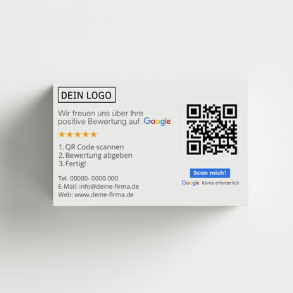 Bewertungskarten für Google mit QR-Code Klassisch