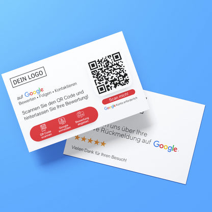 Bewertungskarten für Google mit QR-Code Icon Style