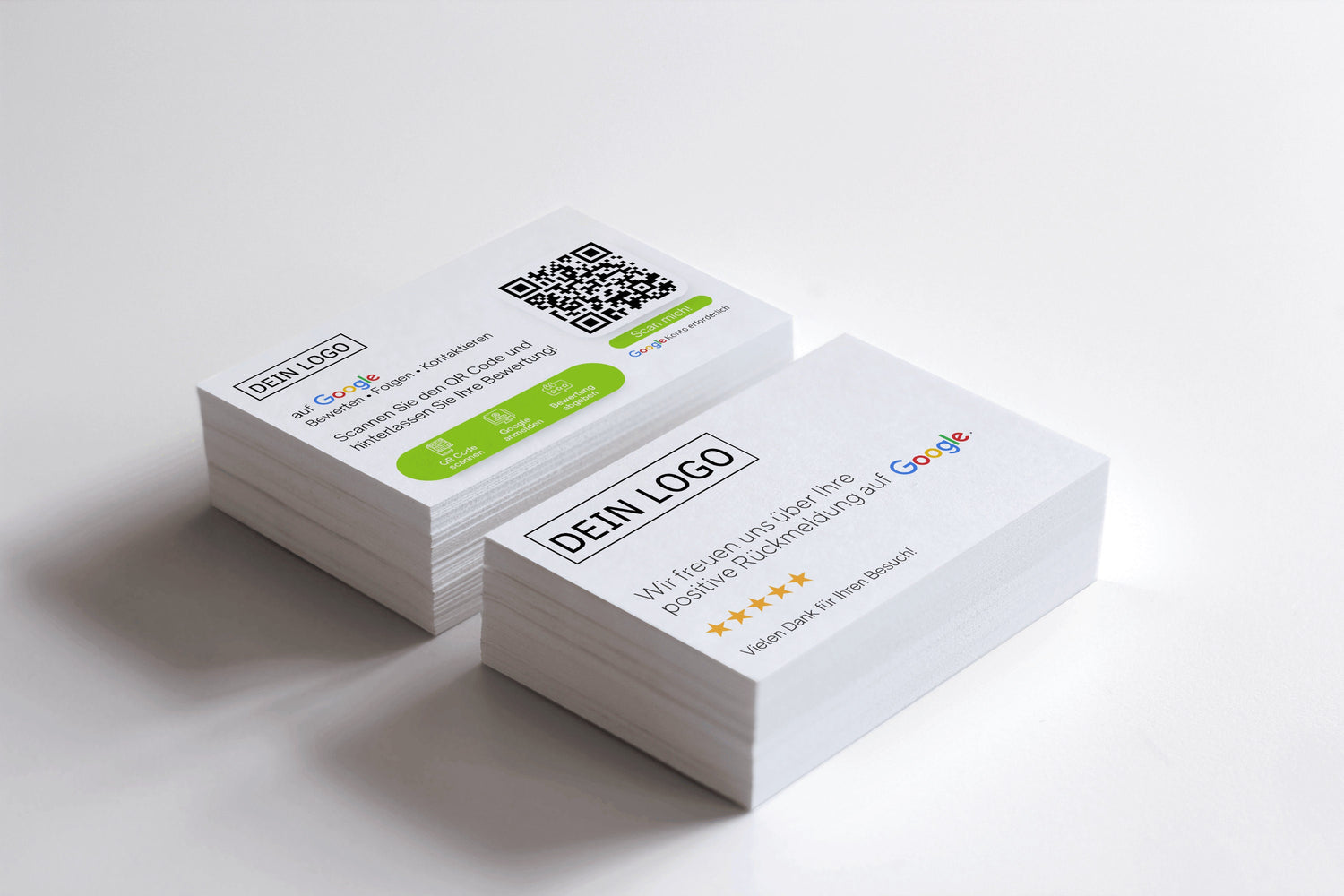 Bewertungskarten für Google mit QR-Code Icon Style