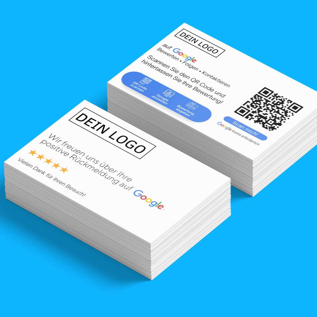 Bewertungskarten für Google mit QR-Code Icon Style