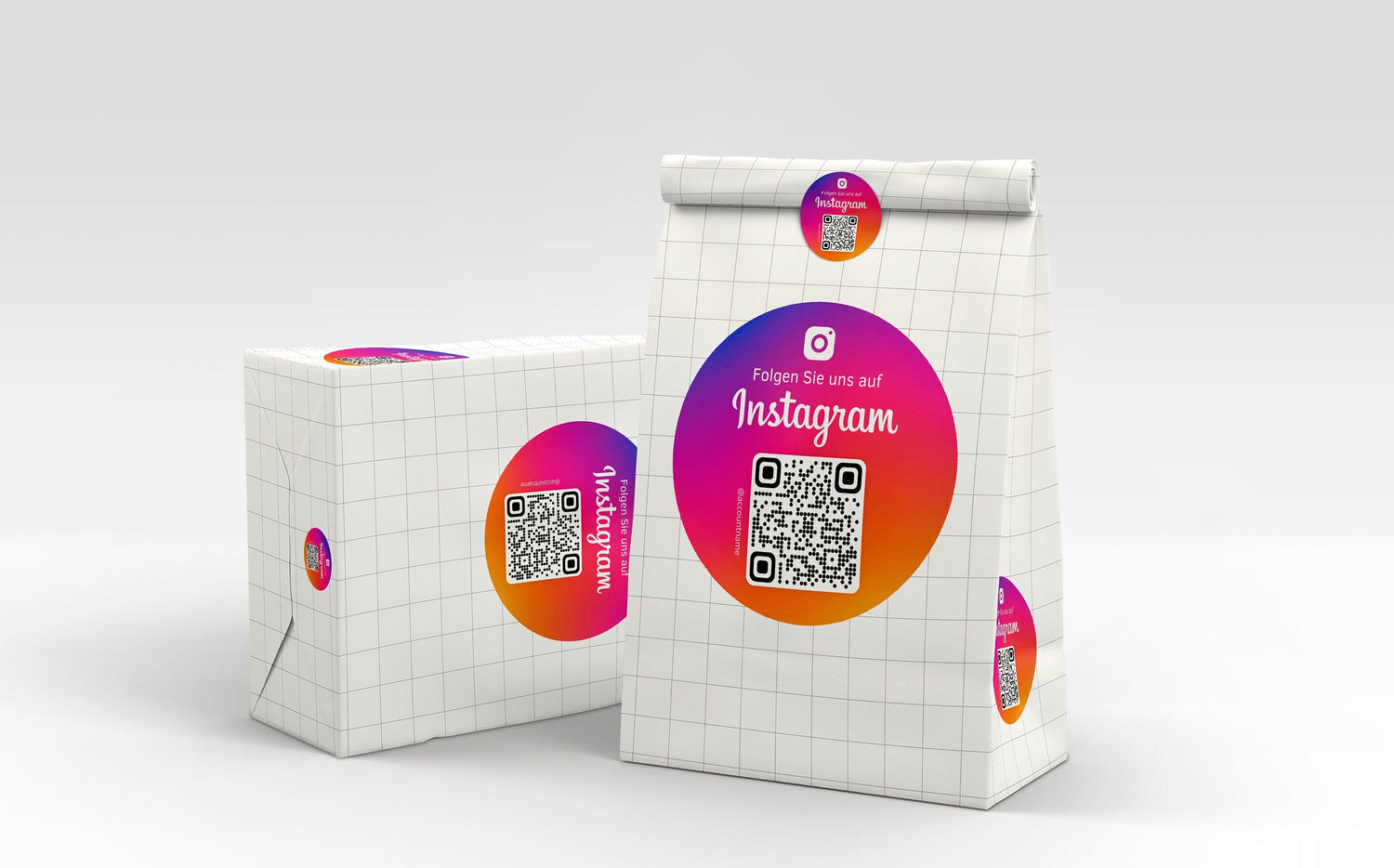 Instagram Follower QR-Code Sticker - Personalisierte Etiketten auf Rolle Classic