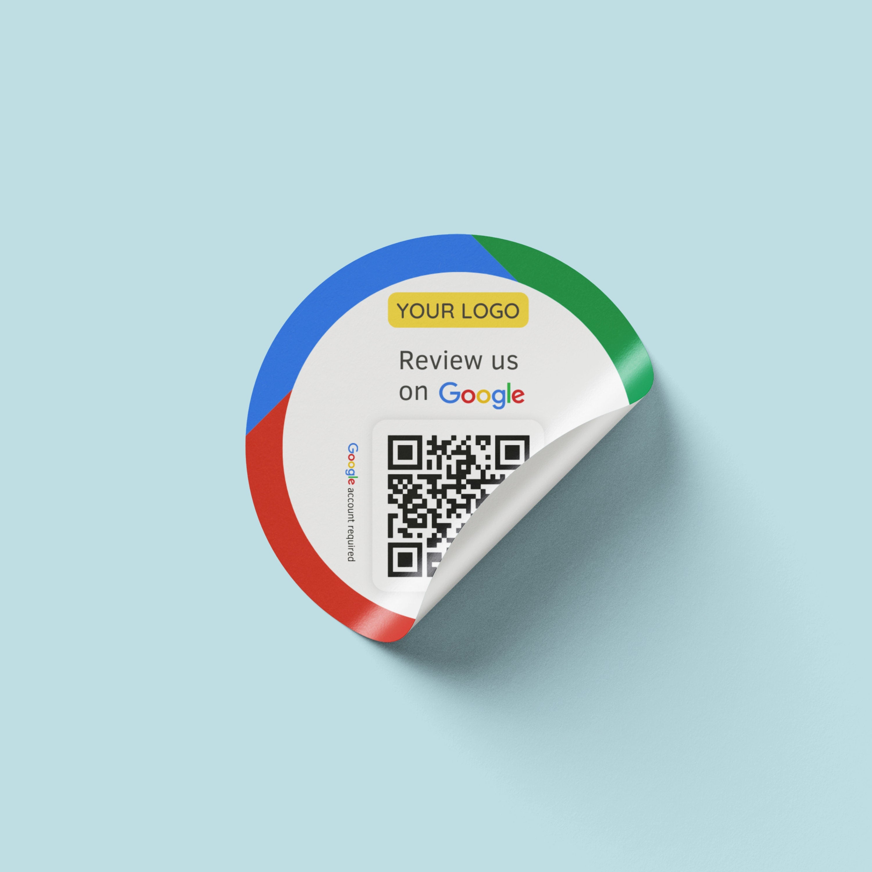 🇬🇧 Englisch - Google Bewertung Logo QR-Code Sticker