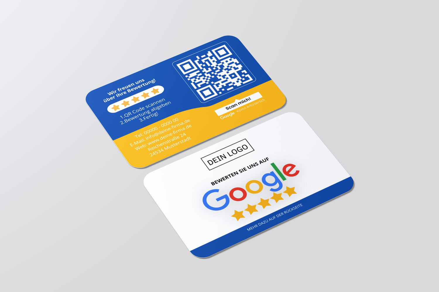 Bewertungskarten Visitenkarten QR Code Google Review, Feedback Karten