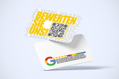 Gelbe Feedback-Karten mit QR-Code – Bold Schrift, Cooles Design