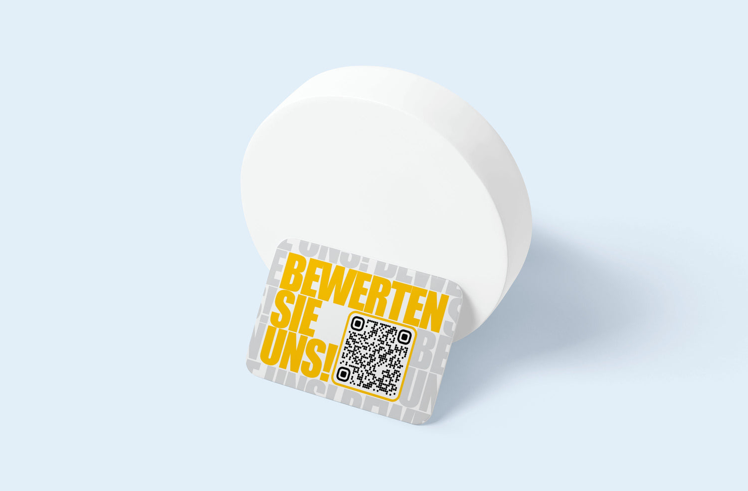 Gelbe Feedback-Karten mit QR-Code – Bold Schrift, Cooles Design