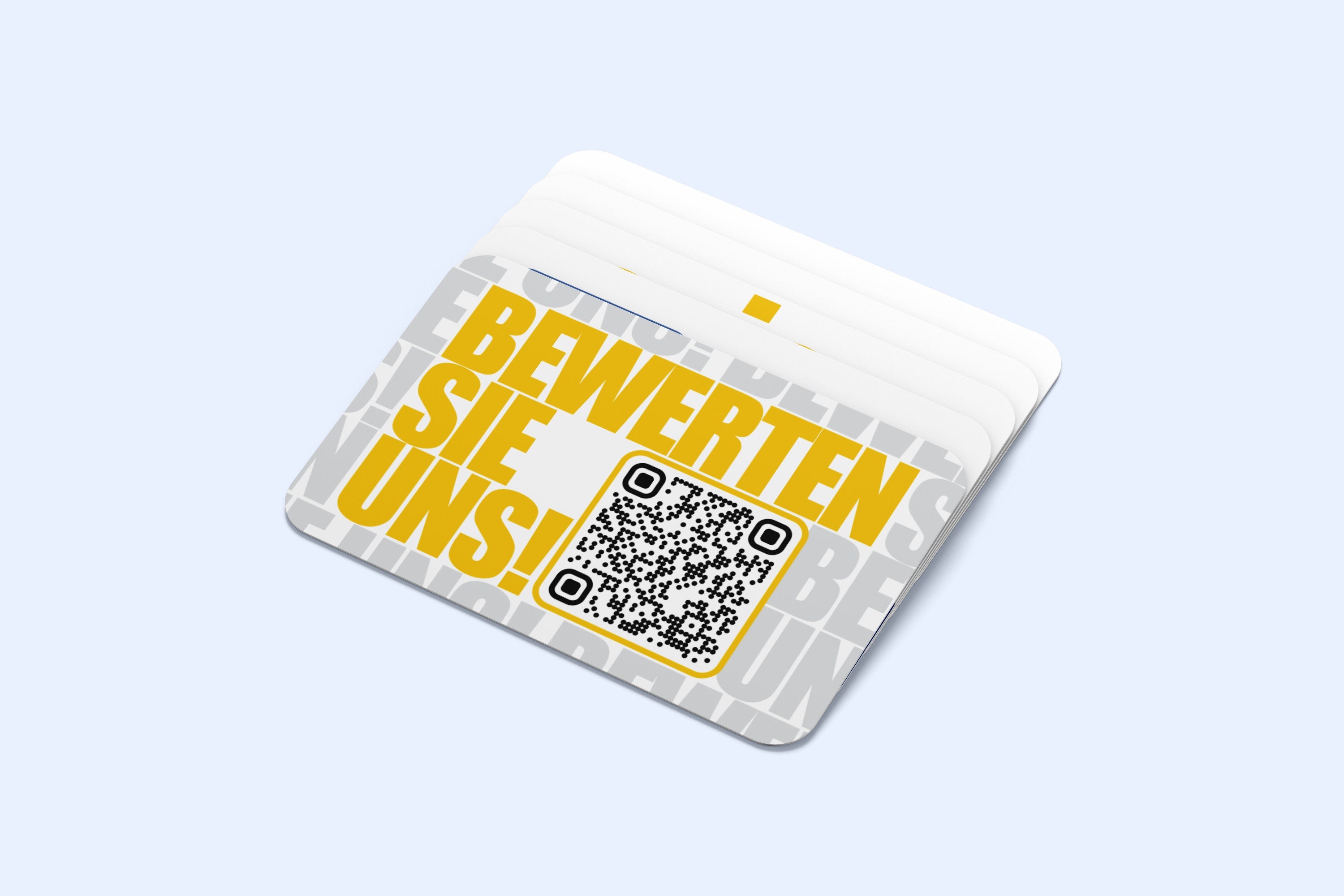 Gelbe Feedback-Karten mit QR-Code – Bold Schrift, Cooles Design