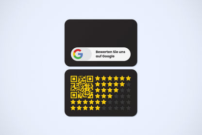 Google Bewertungskarten Schwarz mit QR-Code