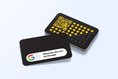 Google Bewertungskarten Schwarz mit QR-Code