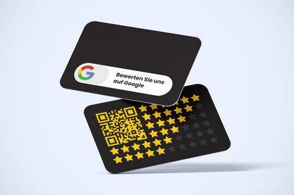 Google Bewertungskarten Schwarz mit QR-Code