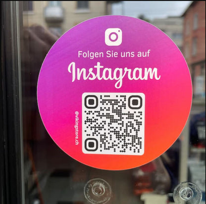 Scheibenaufkleber Instagram &quot;Folgen Sie uns&quot; mit QR-Code