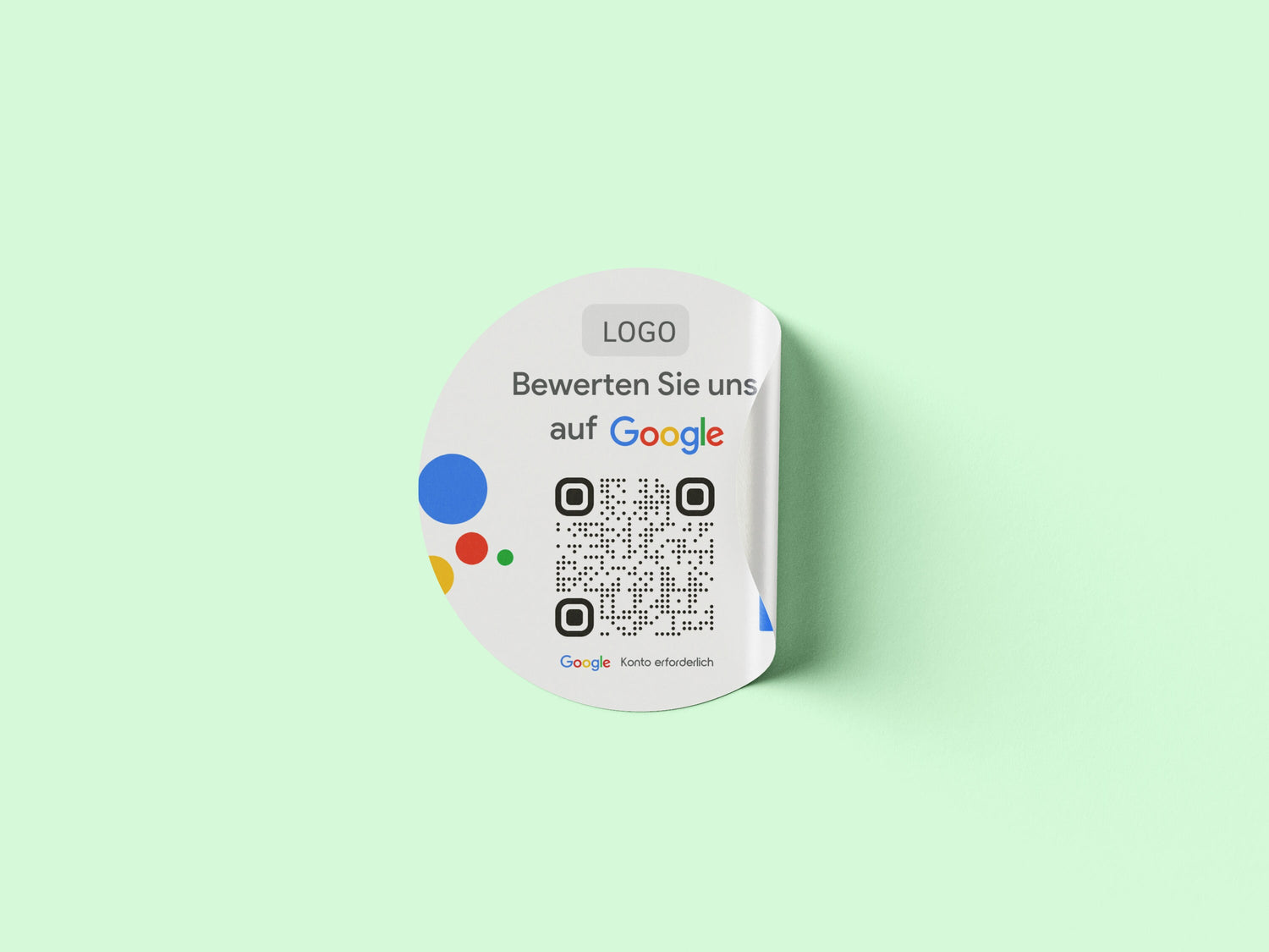 Google Bewertung Logo QR-Code Sticker - Personalisierte Etiketten auf Rolle Weiß mit Logo