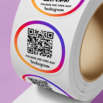 Instagram Follower QR-Code Sticker - Personalisierte Etiketten auf Rolle 3