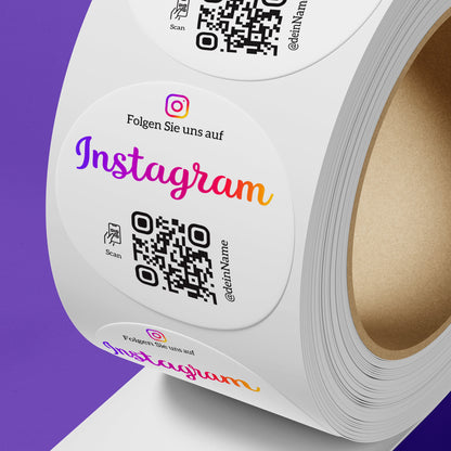 Instagram Follower QR-Code Sticker - Personalisierte Etiketten auf Rolle 1