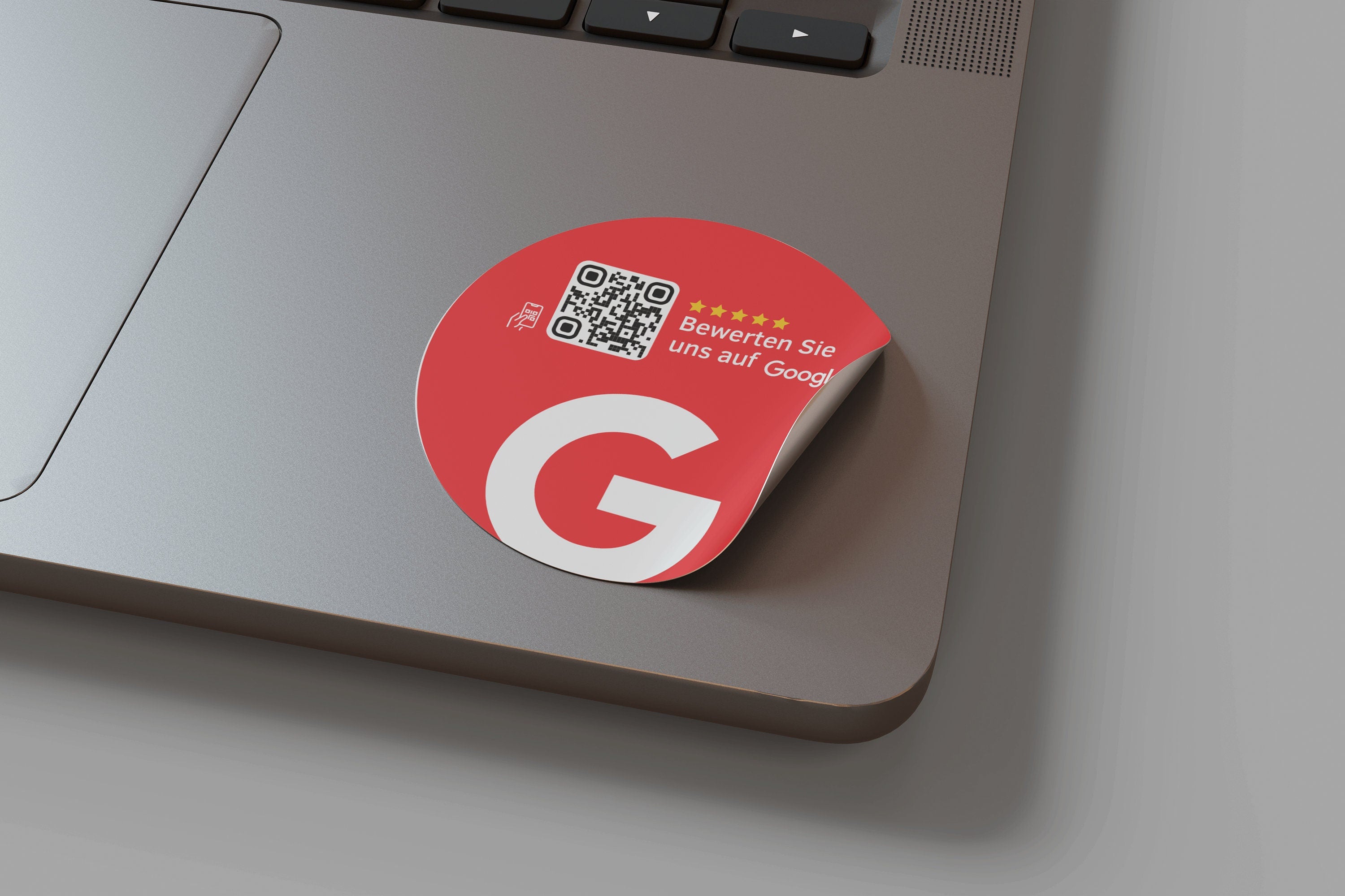 Google Bewertung QR-Code Sticker - Personalisierte Etiketten auf Rolle Rot