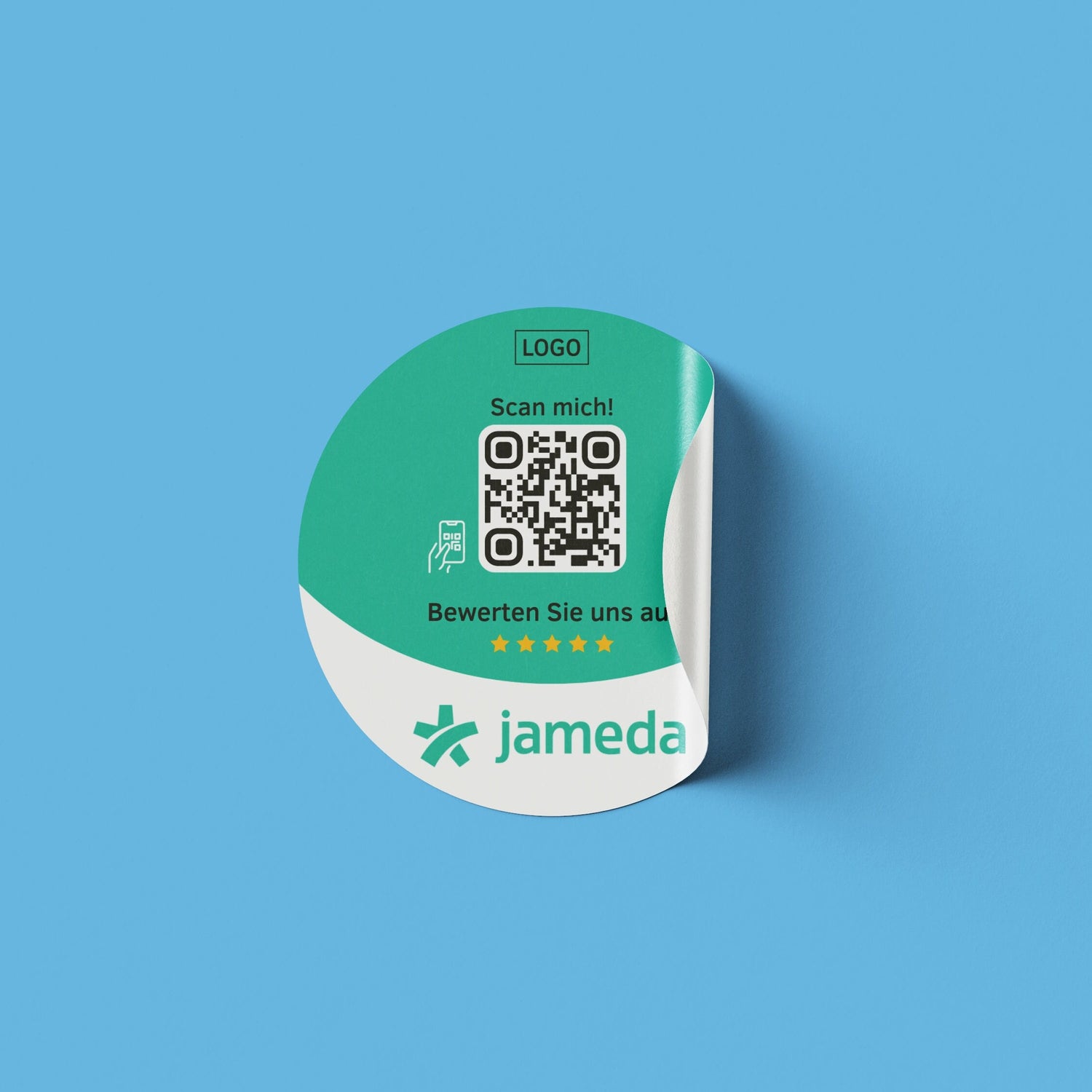 Jameda Bewertung QR-Code Sticker - Personalisierte Etiketten auf Rolle