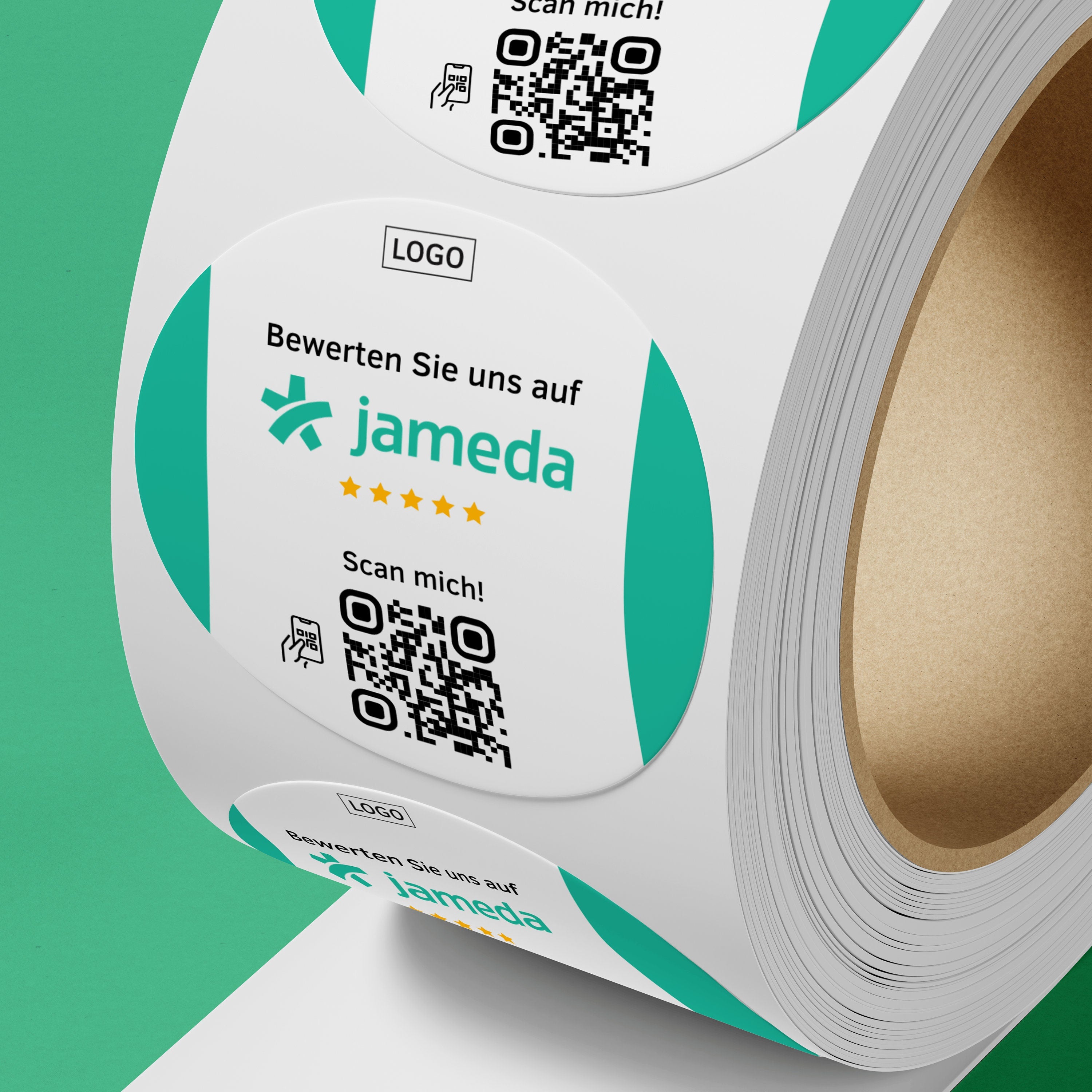 Jameda Bewertung QR-Code Sticker - Personalisierte Etiketten auf Rolle 1