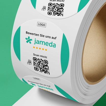 Jameda Bewertung QR-Code Sticker - Personalisierte Etiketten auf Rolle 1