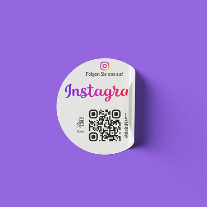 Instagram Follower QR-Code Sticker - Personalisierte Etiketten auf Rolle 1