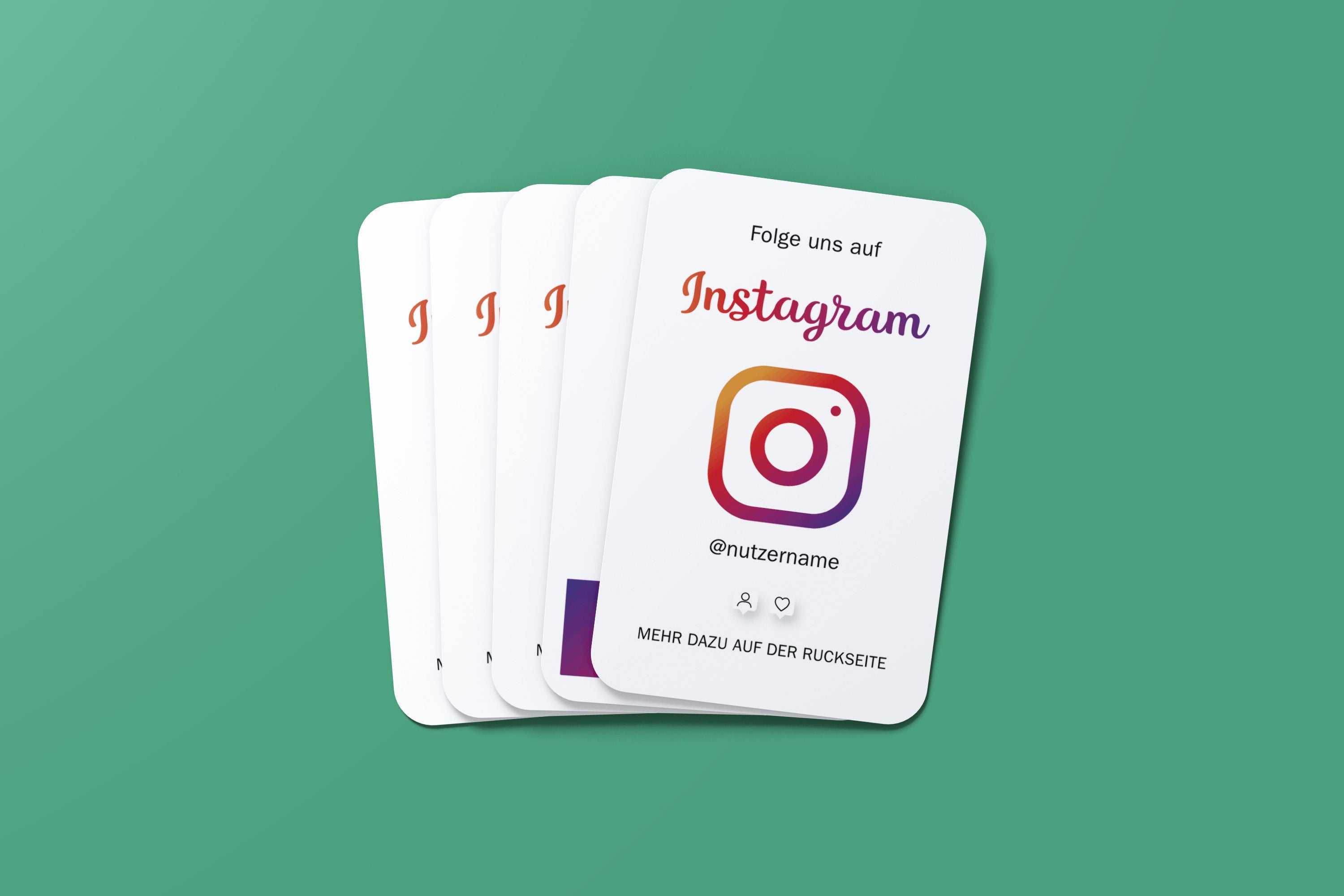 Folge uns auf Instagram Visitenkarte mit Instagram QR Code und Logo