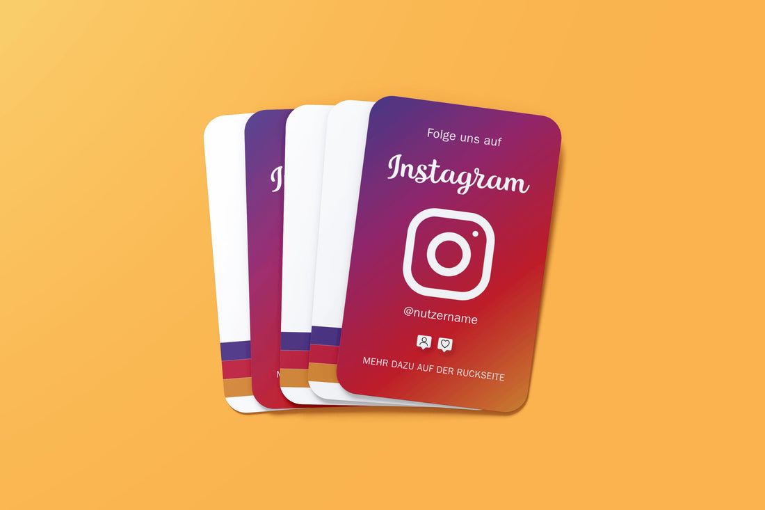 Folge uns auf Instagram Visitenkarte mit Instagram QR Code und Logo