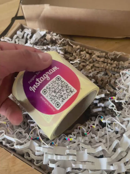 Instagram Follower QR-Code Sticker - Personalisierte Etiketten auf Rolle Classic